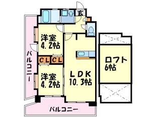 サンリール大橋の物件間取画像